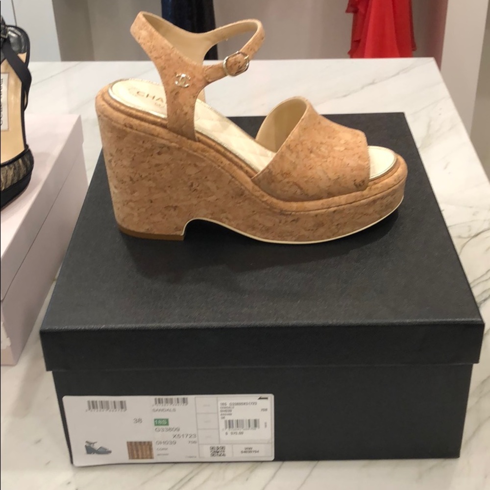 Chanel cork sandals.